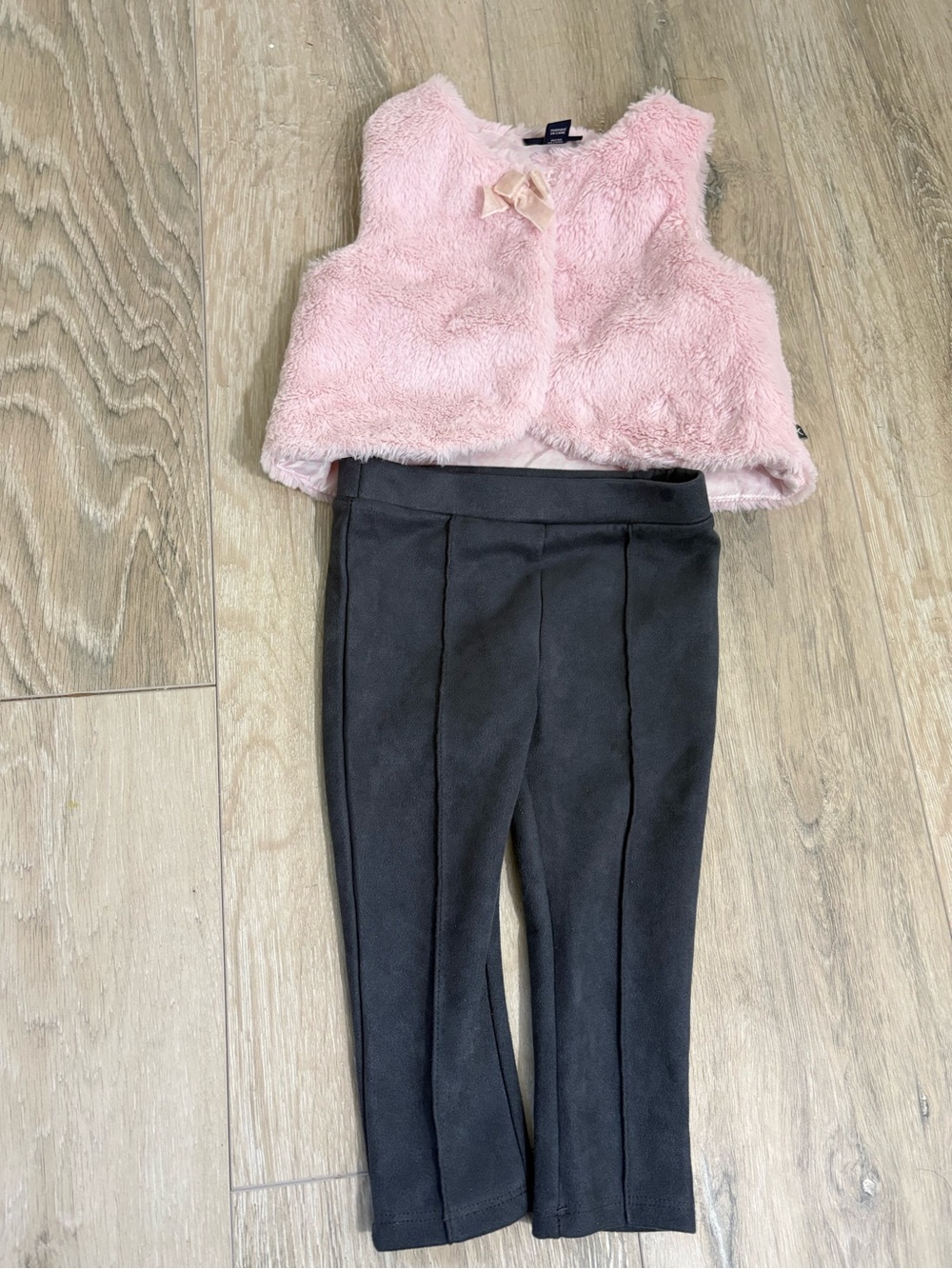Calvin Klein Jeans Pale Pink Faux Fur Vest and pants
